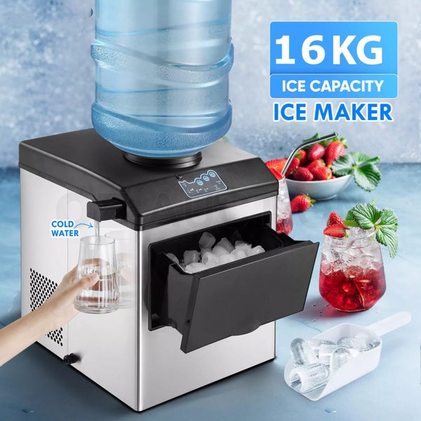 2 In 1 Water Dispenser Portable Ice Maker Machine Contertop Cold 16Kg Ice Cube Carousel 1