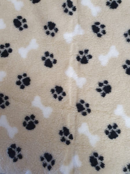 DOG BED / CUSHION MATERIAL BONES & PAWS 122cm x 66cm Carousel 1