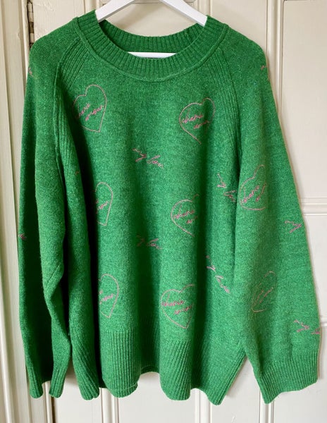 Cosy green/pink “Next” jumper - size L Carousel 1