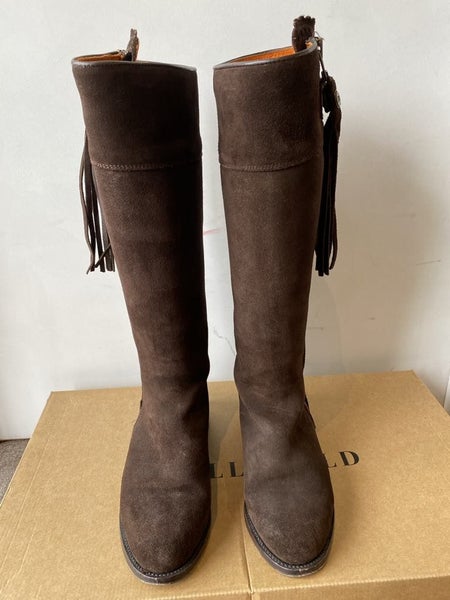 Spanish leather Wide Calf boots in Chocolate Brown sz 9/40 Carousel 1