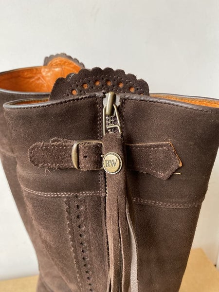 Spanish leather Wide Calf boots in Chocolate Brown sz 9/40 Carousel 2