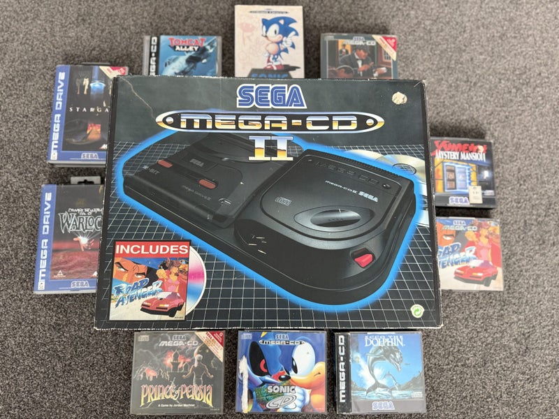 SEGA Mega CD 2 + SEGA Mega Drive 2 + 10 Games | Boxed | RARE Carousel 1
