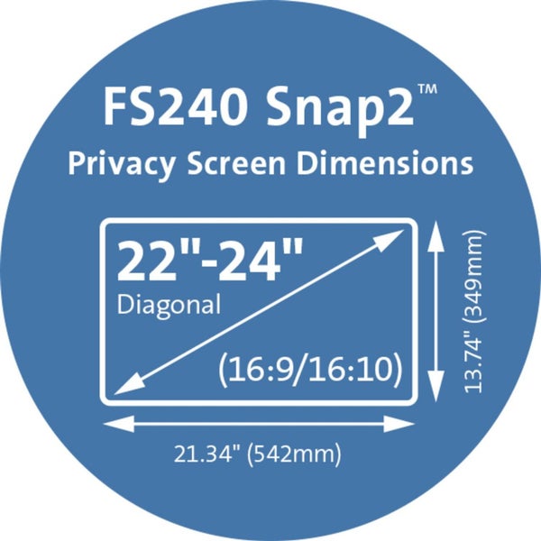 Kensington FS240 Snap2 Privacy Screen 22-24" Widescreen, Black Carousel 6