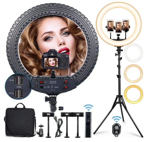 Big Ring Light, 21" Selfie Ring Light with 73" Extendable Tripod Stand Carousel 1