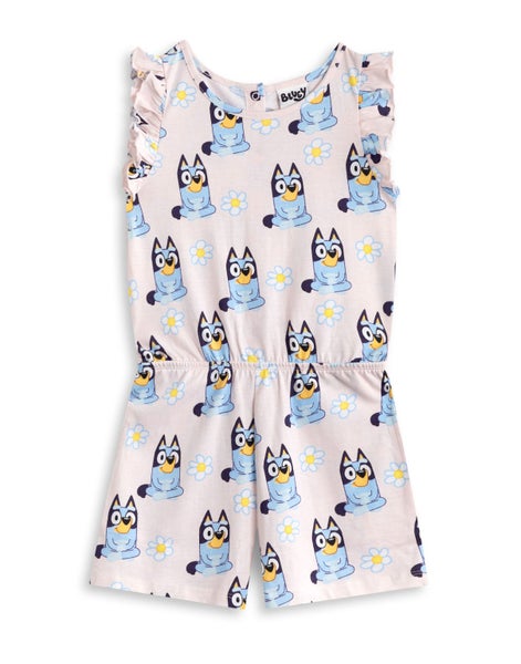 Bluey Pink Sleeveless Playsuit (Girls) Carousel 1