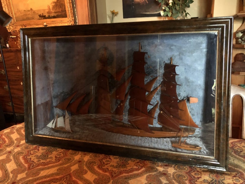Antique Victorian Cased Sailing Ship Carousel 2
