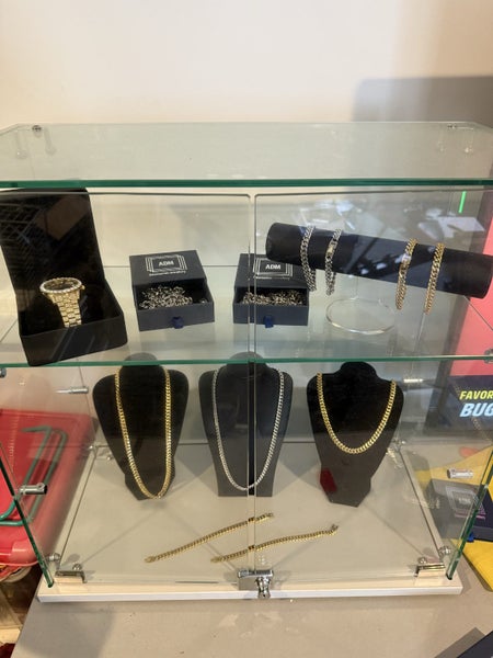 Massive Jewellery Display Lot + Glass Cabinet – $1 Reserve! Carousel 1