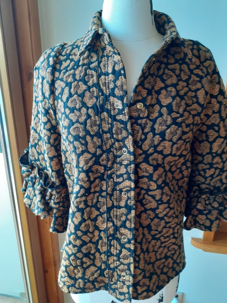Karen Walker Lurex Gold And Black Leopard Jacket Size US2/UK6 Carousel 1