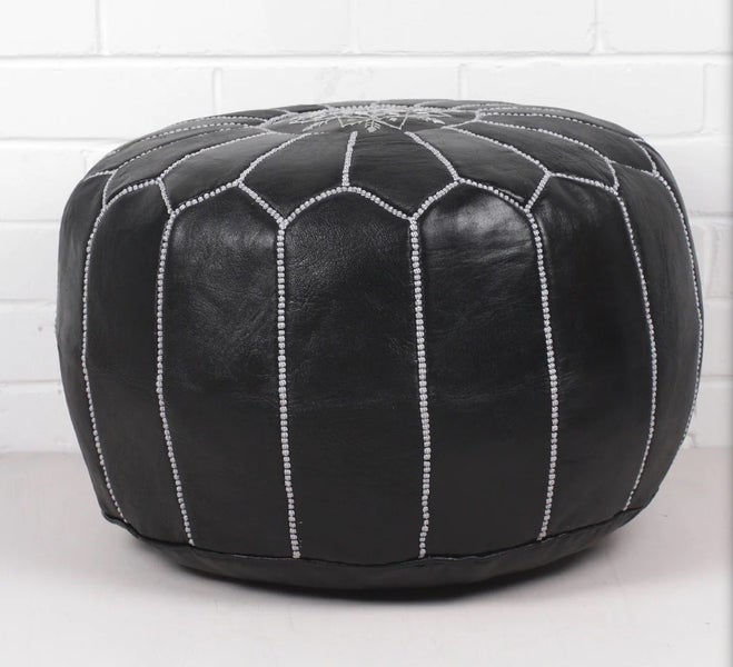 PREMIUM Handcrafted Moroccan Leather Pouf Carousel 2