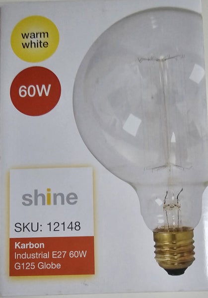 60w E27 Incandescent G125 Globe Lamp Warm White Carousel 1