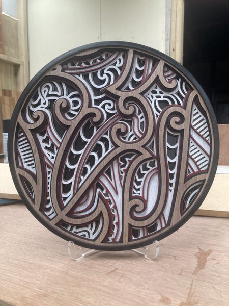 Maori Inspired Layered Art – Handcrafted Wall Display – NZ Made Carousel 2