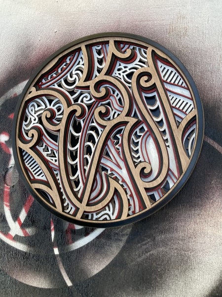 Maori Inspired Layered Art – Handcrafted Wall Display – NZ Made Carousel 3