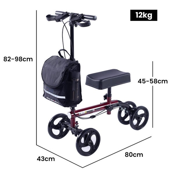 Equipmed Knee Scooter Walker Dual Brakes Bag Broken Leg Ankle Foot Mobility Crut Carousel 2