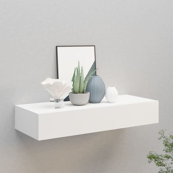 Wall-mounted Drawer Shelf White 60x23.5x10 Cm Mdf Ttbxpp Carousel 1