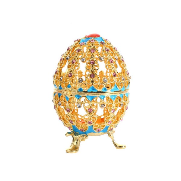 European Enamel Easter Egg Jewelry Box Decorative Trinket Holder Gift Carousel 2