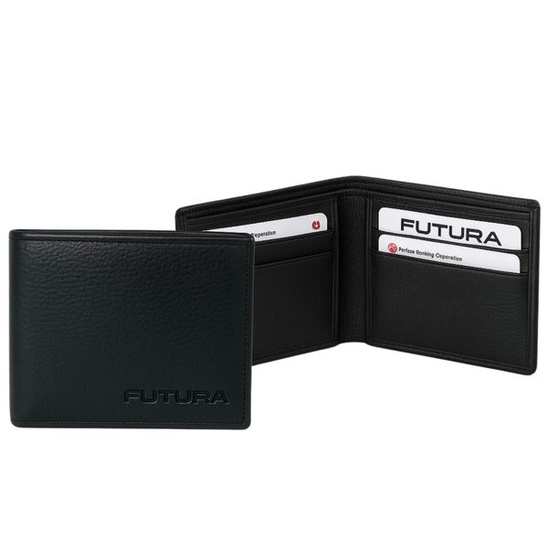 Futura Mens RFID Protected Slim Genuine Leather Wallet - Black Carousel 1