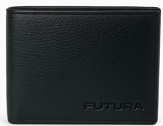 Futura Mens RFID Protected Slim Genuine Leather Wallet - Black Carousel 2