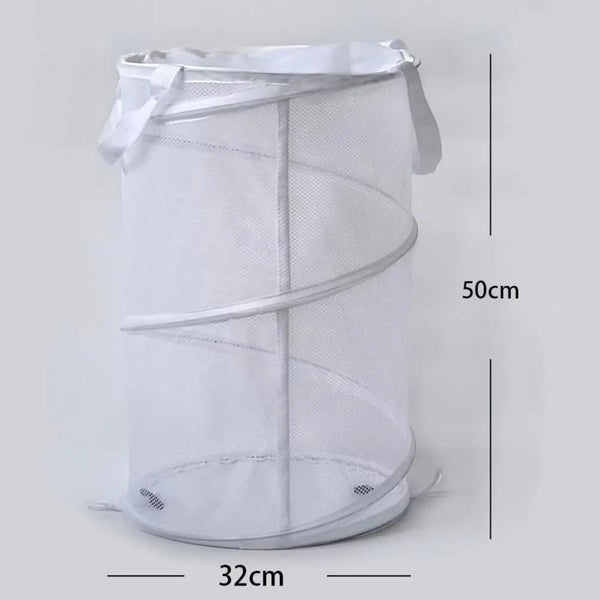Laundry Basket Dirty Clothes Storage For Dormitory With Double Handle Fine Mesh Carousel 2