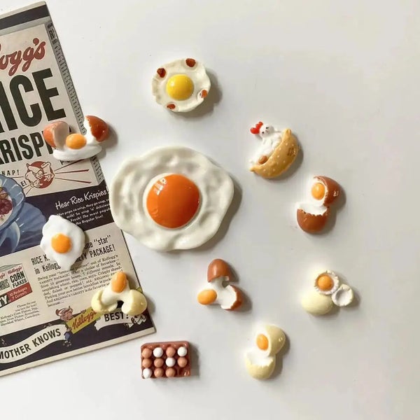11Pcs Miniature Egg Fridge Mag - Net Home Decoration Photo Message Fixed Carousel 1