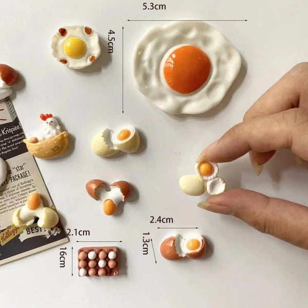 11Pcs Miniature Egg Fridge Mag - Net Home Decoration Photo Message Fixed Carousel 2