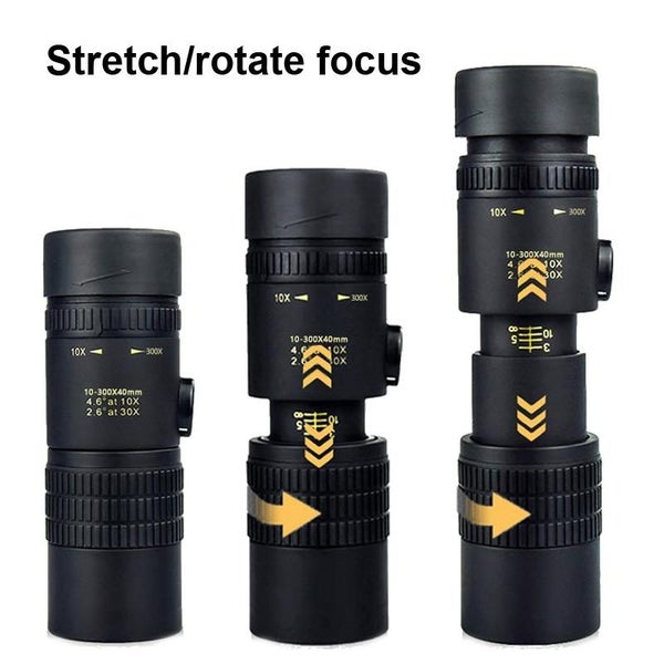 High Definition Monocular Telescope - 10-300X40 Bak4 Prism Carousel 2