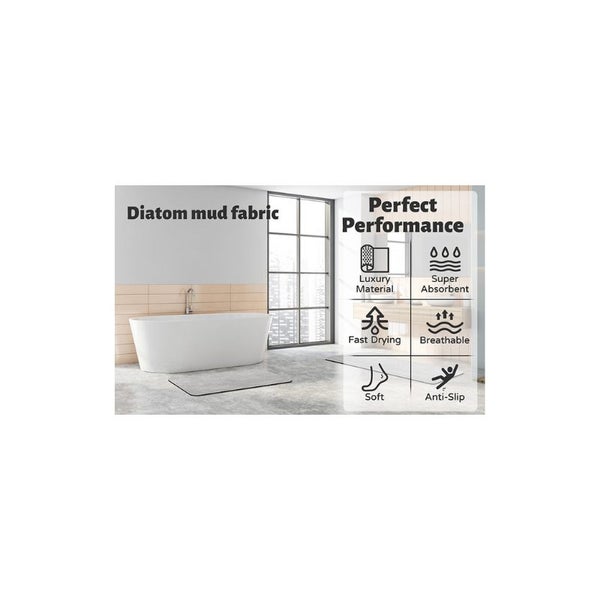 Elosung Beige Quick Dry Absorbent Non Slip Bath Rug For Bathroom Kitchen & Entry Carousel 2