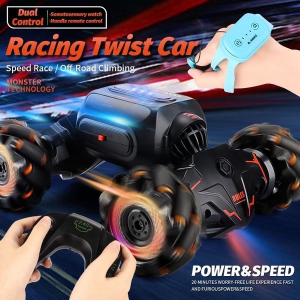 Twist Stunt Car With 2.4G Remote Control In Orange And Green Remote Controlled T Carousel 5