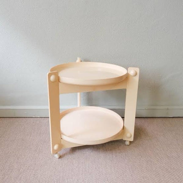 Luigi Massoni for Guzzini Italy space age side table or drinks trolly Carousel 1
