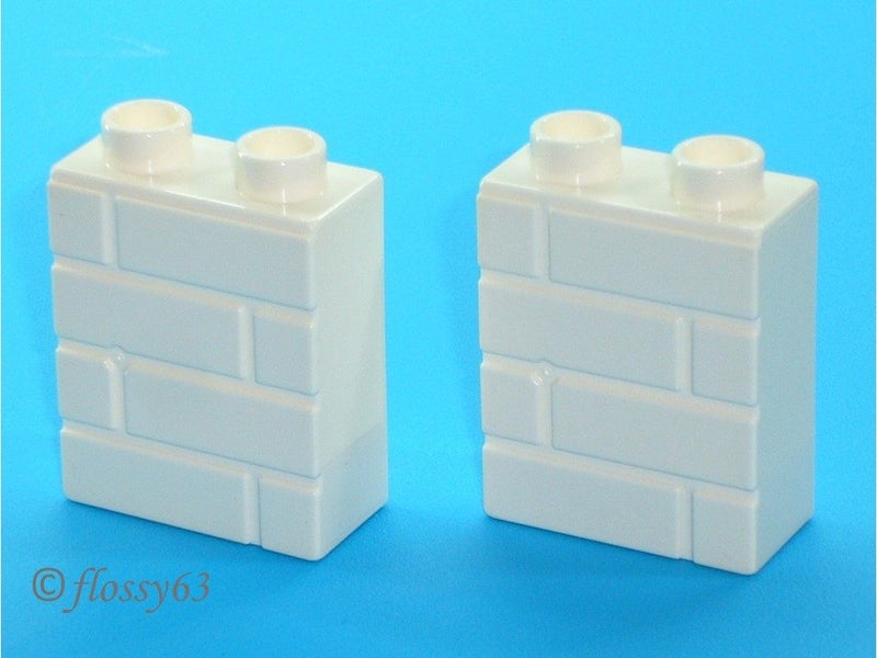 ®™DUPLO - 2 x Brick 1 x 2 x 2 with Masonry Profile - White ~Retired Feb 2024~ Carousel 1