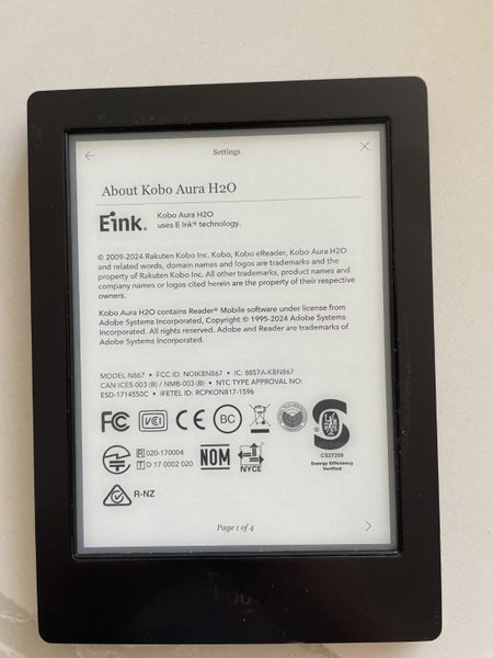Kobo Aura H20 E-Reader (Edition 2) Carousel 3