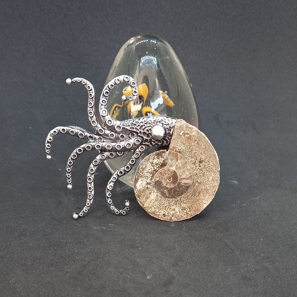 Ammonite fossil brooch Carousel 4