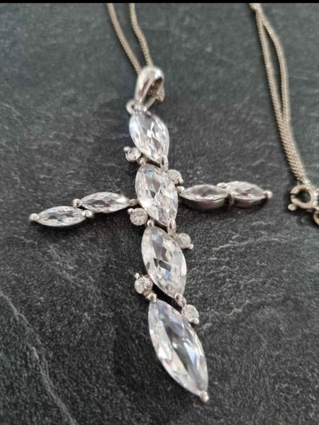 Exquisite Large CZ 925 silver Cross Carousel 1
