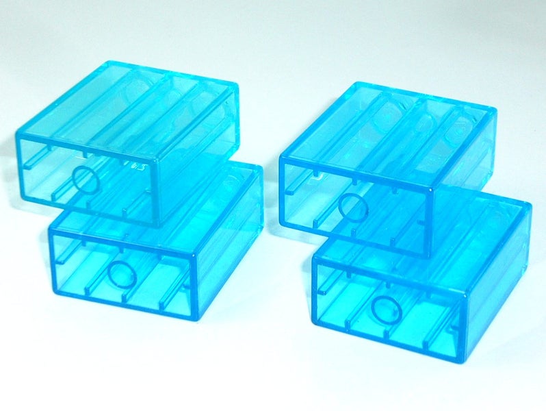 ®™DUPLO - 4 x Trans Light Blue 1 x 2 x 2 Bricks with Tube Carousel 3