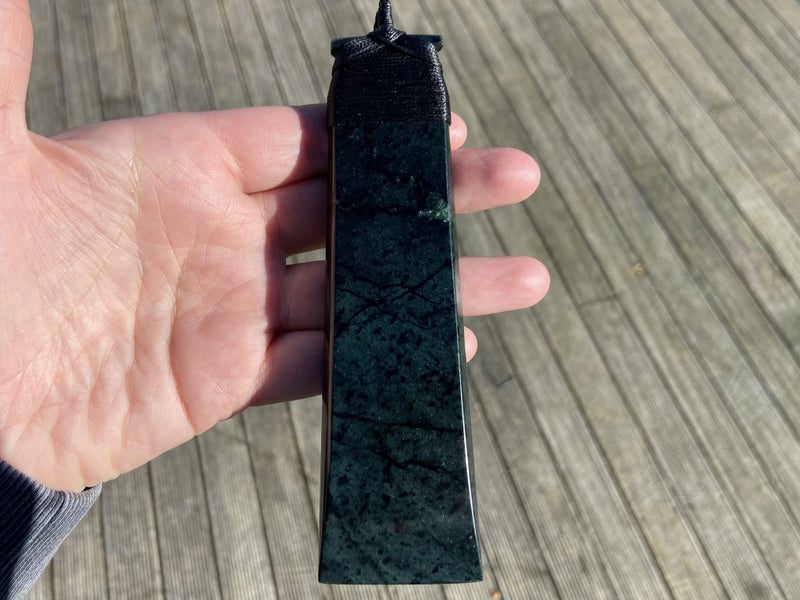 $1 Res!! Pounamu XL bound toki pendant *Tangiwai* 5.5 inches! Carousel 2