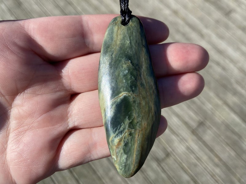 $1 Res!! Pounamu Polished Floater Pendant *Flower Jade* Carousel 2