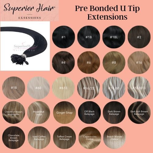22" PREMIUM HOT FUSION KERATIN U TIP HAIR EXTENSIONS Carousel 1