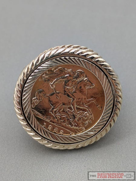 1982 Half Sovereign Coin Ring in 9ct Yellow Gold Setting Carousel 2