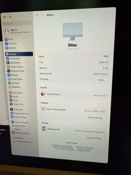 Apple iMac 24 inch M3chip 494GB Carousel 1