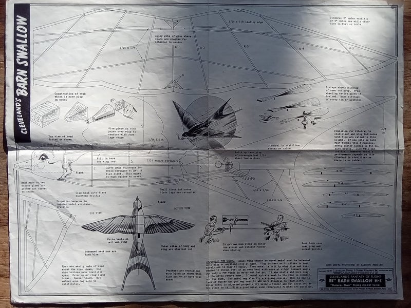 Balsa model plane scale plans - 25" Barn Swallow N-5 Carousel 1