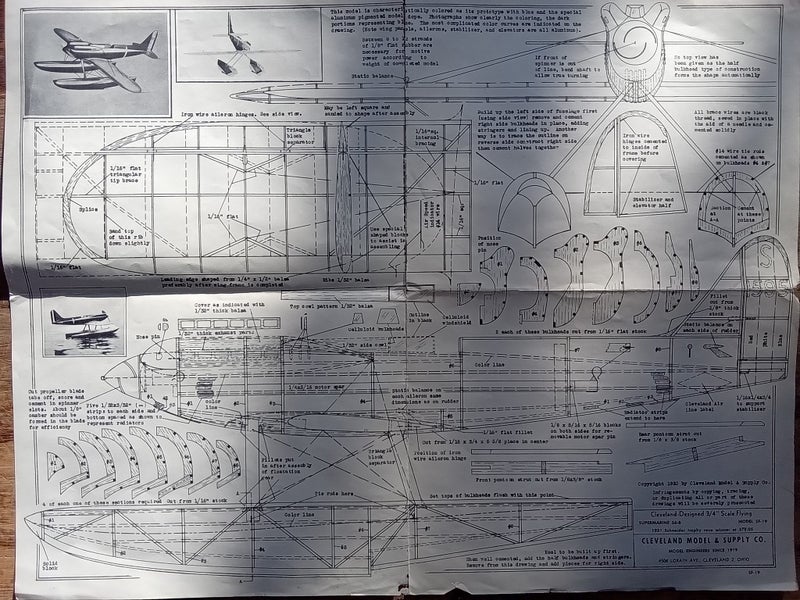 Balsa model plane scale plans - Supermarine S6-B Carousel 1