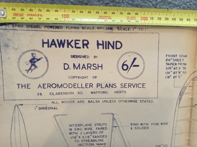 Balsa model plane scale plans - Hawker Hind Carousel 2