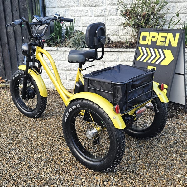 Electric Trike Yellow long distance 20Ah with reverse62983258612354112