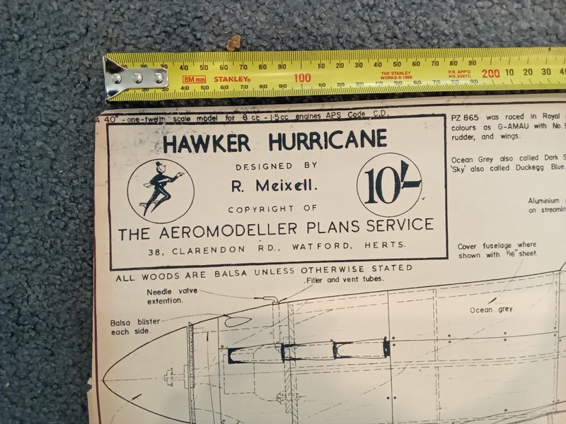 Balsa model plane scale plans - Hawker Hurricane Carousel 2