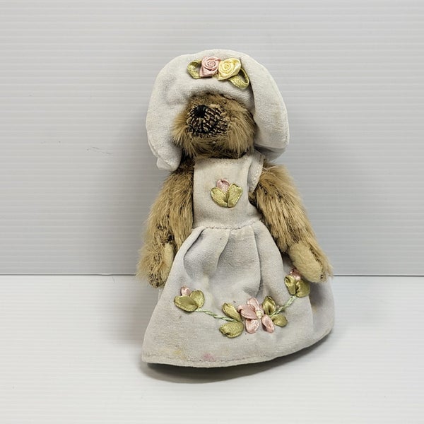 Vintage Teddy Bear in Hat and Dress Carousel 1
