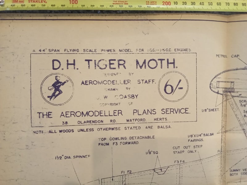 Balsa model plane scale plans - Tiger Moth Carousel 2