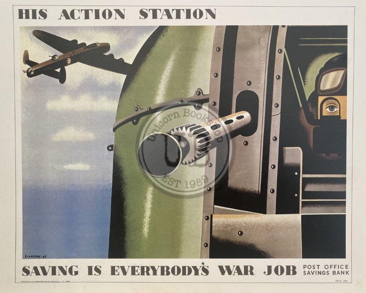 VINTAGE POSTER: Saving is Everbody's War Job by Tom Eckersley 1940s Carousel 1