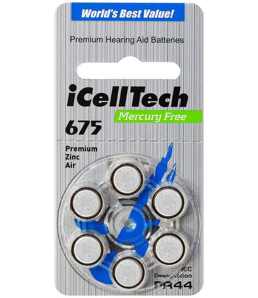 iCellTech 675 Hearing Aid Batteries x 60 Carousel 1