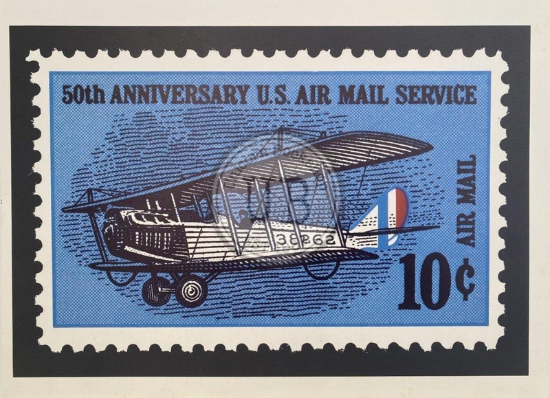 VINTAGE POSTER: US Air Mail Service 50th Anniversary 1968 Carousel 1