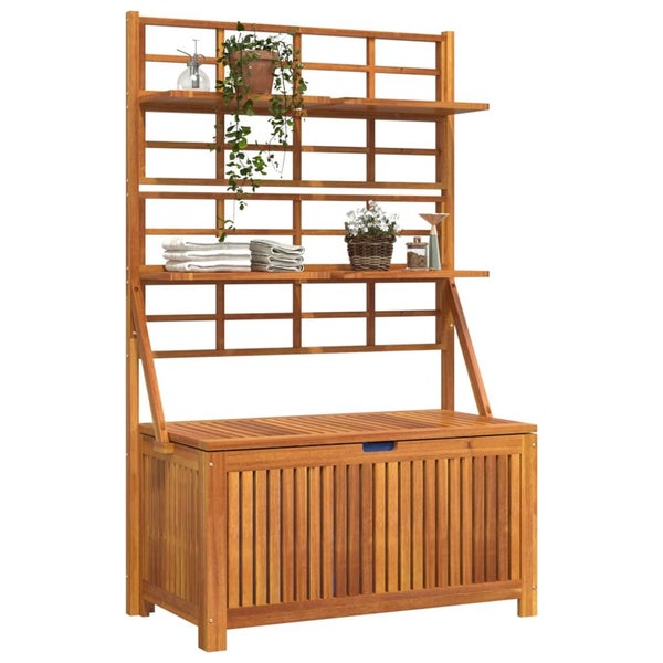 Vida Xl Storage Box With Trellis 99X50x160 Cm Solid Wood Acacia Carousel 1