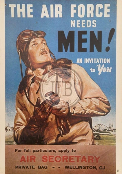 VINTAGE POSTER: The Air Force Needs Men Like You - RNZAF 1940 Carousel 1
